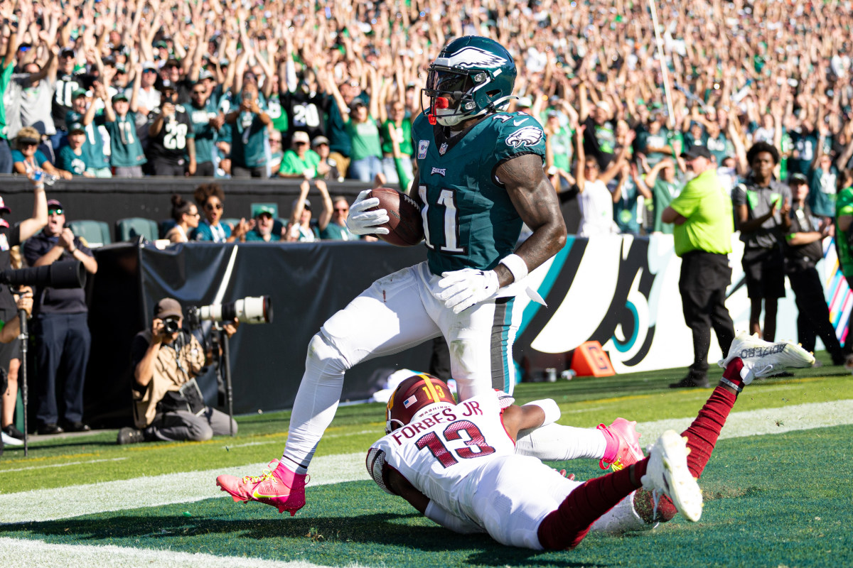 A.J. Brown and the Philadelphia Eagles defeated the Washington Commanders earlier this season. 
